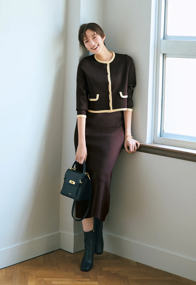 佐藤栞里 ミラノリブセットアップ