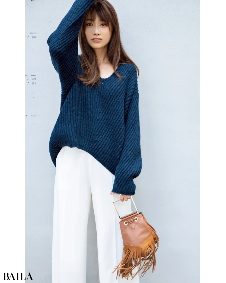 【女っぷりアップ部門】【1位】フレイ アイディーのコクーンニット ¥18000