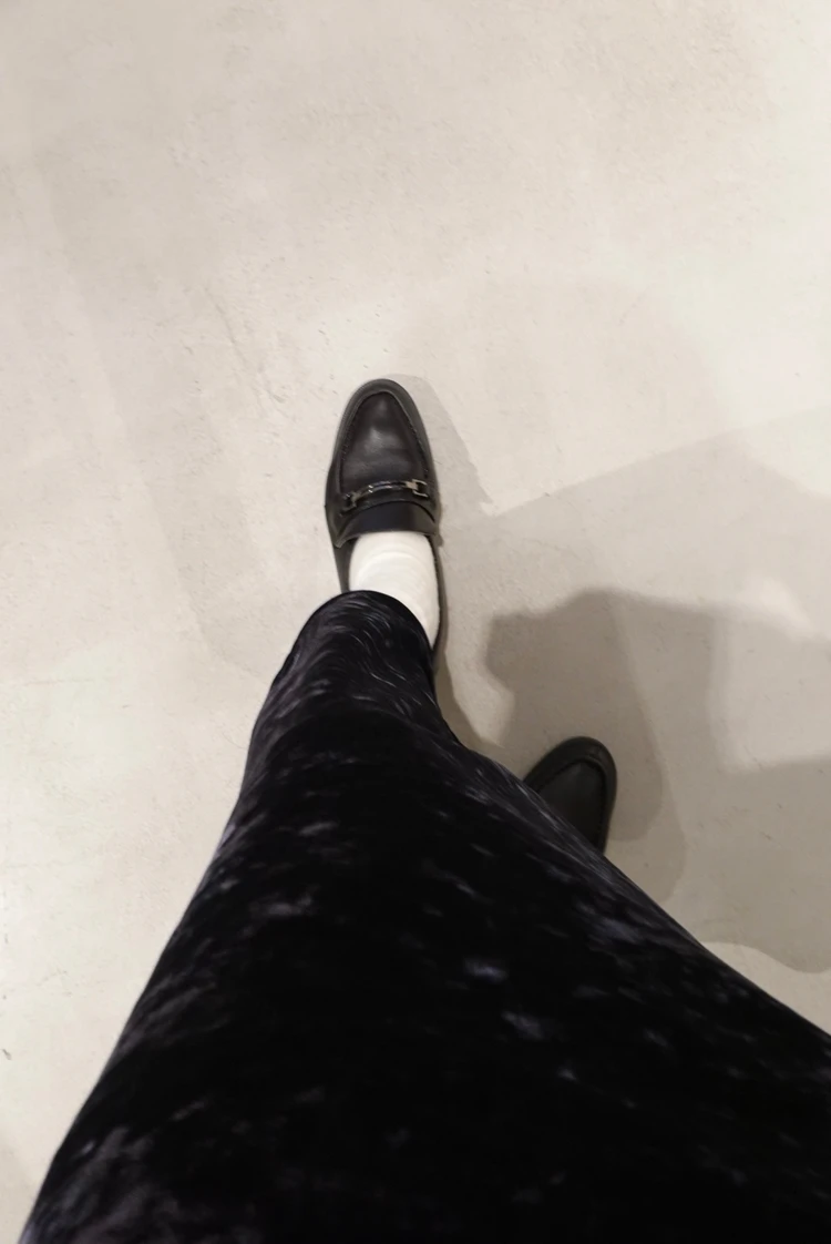 MICA＆DEAL　マイカアンドディール　2026　秋冬　展示会　クラッシュ　ベロア　スカート　ネイビー