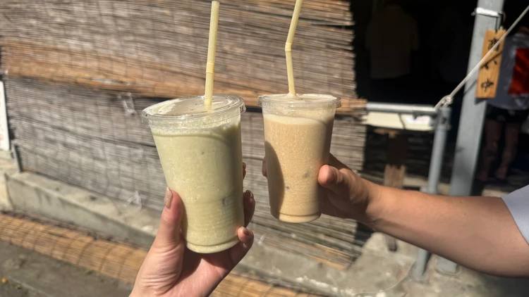 ぱぱやのフルーツジュース　グァバスペシャルとピーチパイン