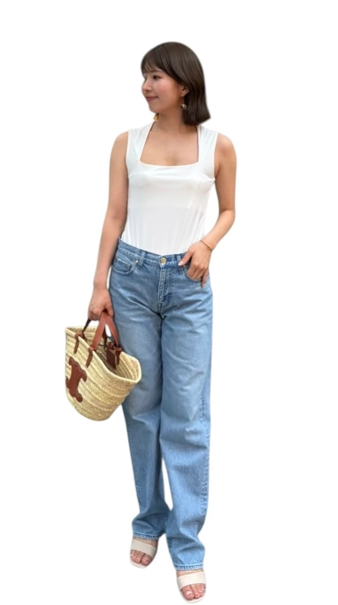 デニム、アロー、アローデニム、無骨 デニム、 denim、デニムコーデ、H&M、ノースリーブコーデ