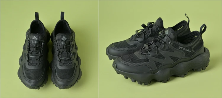 メッシュで涼しい「コロンビア」の軽量スニーカーは夏のアクティブシーンに最適【きれいめ服に似合う黒スニーカー】
