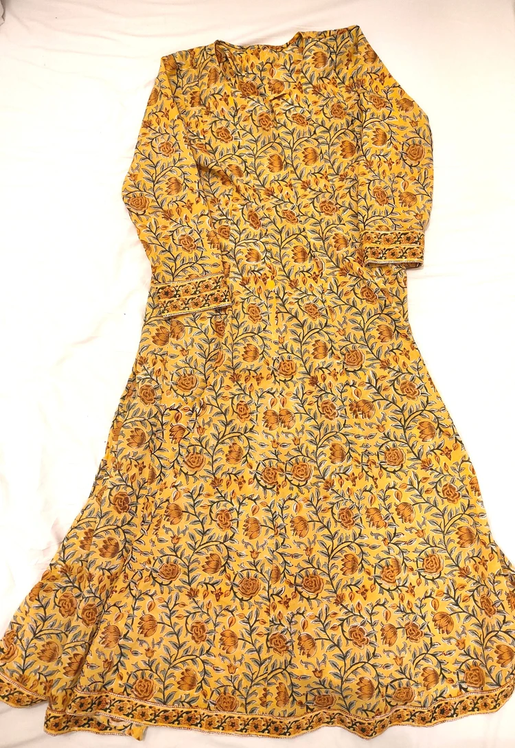 インド　ジャイプール　The Fabric Craft　ブロックプリント　オーダーメイド　ワンピース