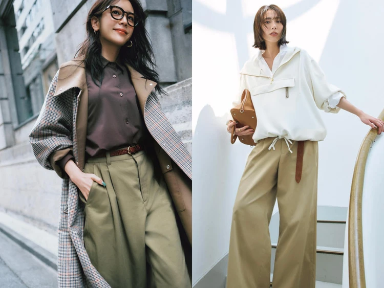 【2月3月の即戦力】 オンオフ大活躍「ベージュパンツ」コーデ12選。 大人女子のしっかり感のある着こなしにはベージュが頼れる。