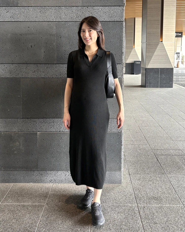 【UNIQLO】スキッパーポロニットワンピースで旅行も快適#一軍ワンピ_2