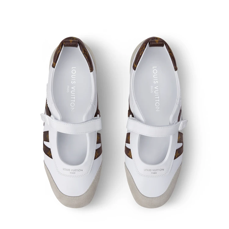 新作ウィメンズシューズ｢LV スニーカリーナ メリージェーン｣ホワイト　アッパー