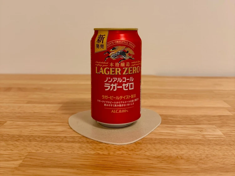 キリンのノンアルコールビール「ラガーゼロ」の缶。