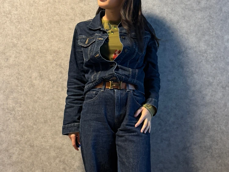 【春のデニムパンツコーデ】30代女性におすすめ！デニムジャケットで作るセットアップ風着回し術 #パンツコーデ_3