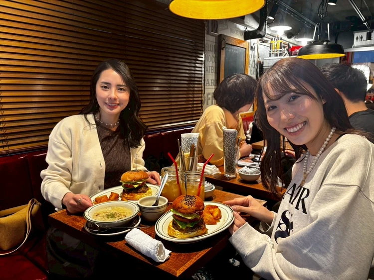 ハンバーガー屋さんでの写真