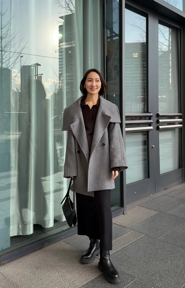 【冬コーデ】CODE Aブラックタイトスカートの着回し2選！高身長コーデ_6