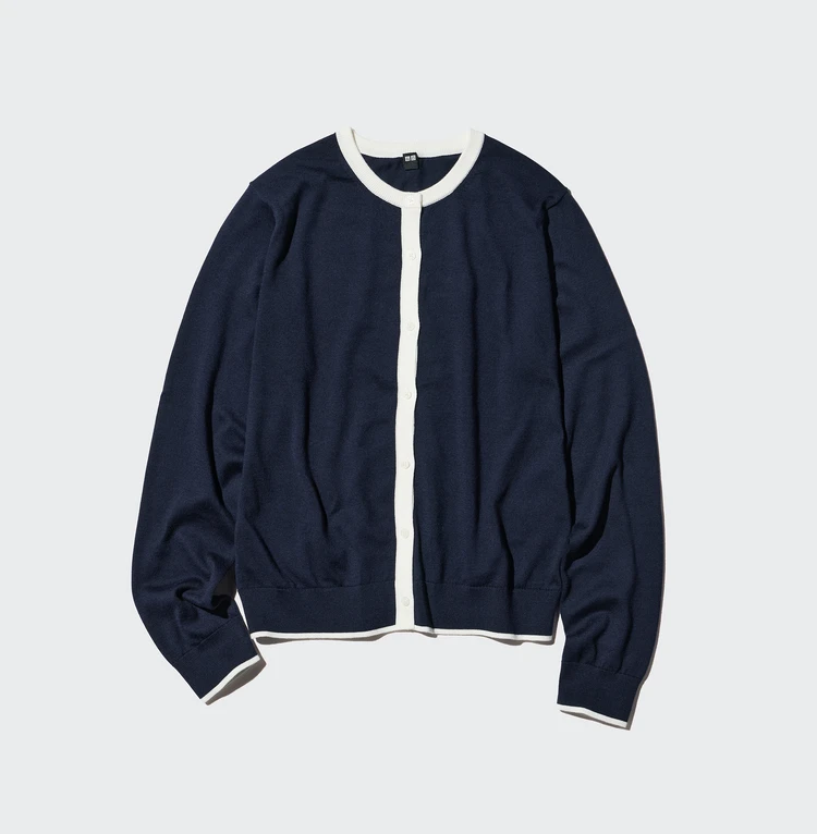 UVカットクルーネックカーディガン(UPF25)¥2990