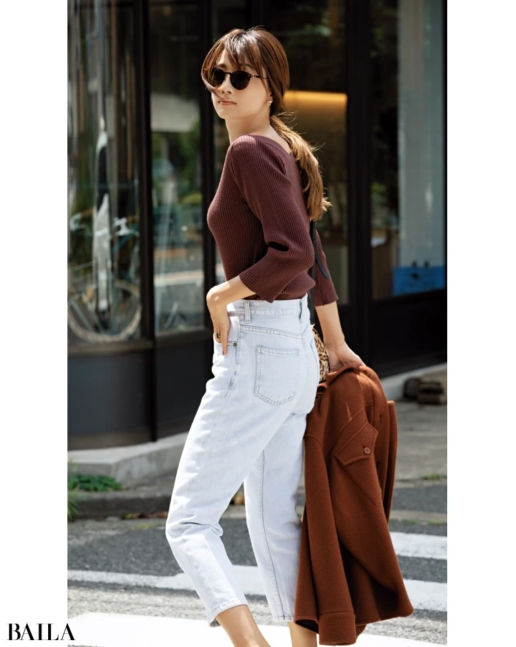 【あか抜けフェミニン部門 リブニット】【1位】ストロベリーフィールズの両A面リブニット ¥12000