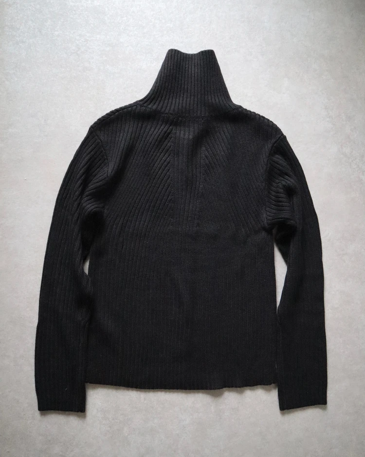 UNIQLO U ユニクロ ユー メリノブレンドハイネックカーディガン ニット セーター 秋 冬 コーデ お仕事 通勤 きれいめ 30代 黒 シルエット