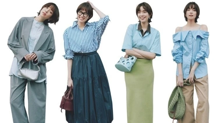 【働く30代女子のブルーシャツコーデ5選】甘くも辛くも印象変化するブルーシャツをとびきり自由に！