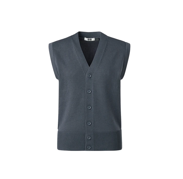 ユニクロ ユー　ウォッシャブルボタンダウンニットベスト￥2990