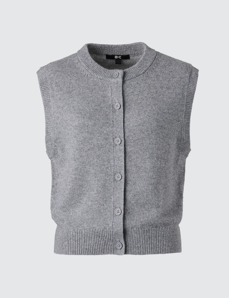 ユニクロ シー「カシミヤクルーネックショートベスト」ブツ