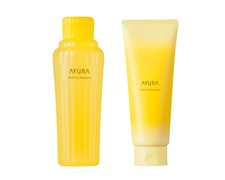 BAILA　バイラ　プレゼント　写真左から：アユーラ ウェルバイタル シャンプー 300mL ￥3080、同コンディショナー 220g ￥3300／アユーラ