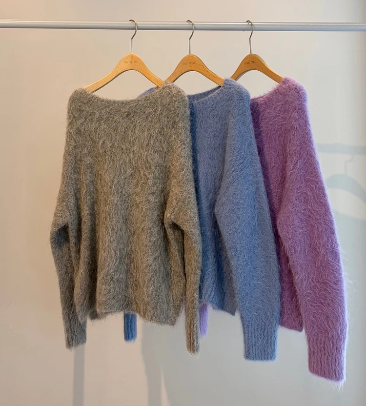 アンタイトル アルパカ混シャギー プルオーバー カラバリ