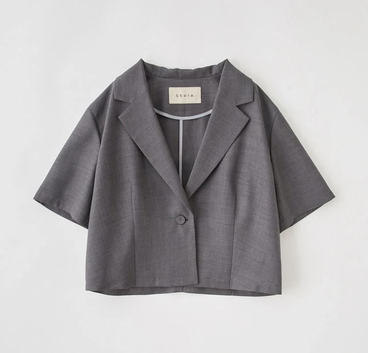 ストラ ハーフスリーブショートジャケット ダークグレー