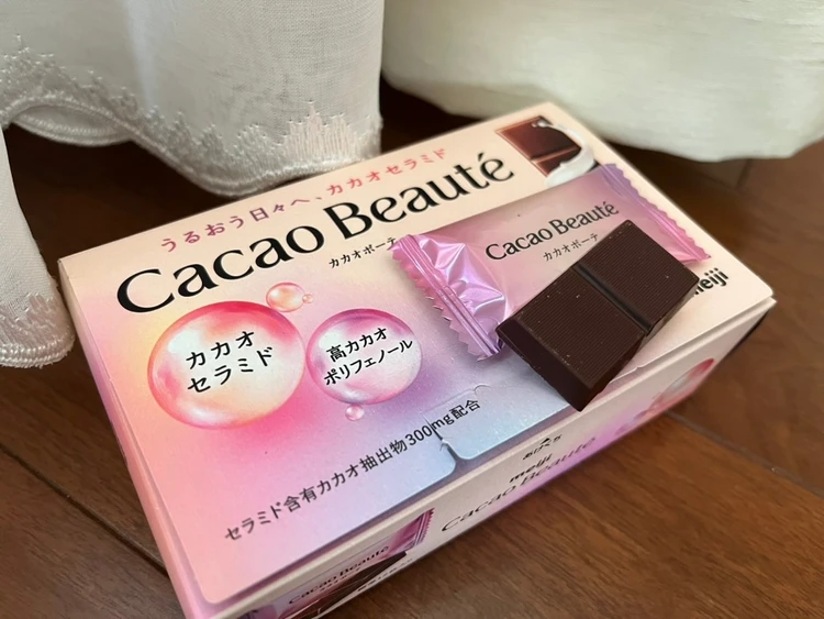 美容に良いらしいチョコ「Meiji Cacao Beaute」が美味しい🩷 セラミド摂取!! _1