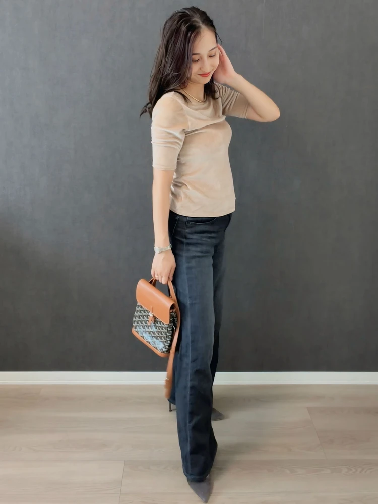 【UNIQLO着用コーデ】EZYワイドストレートジーンズ　GRAY
