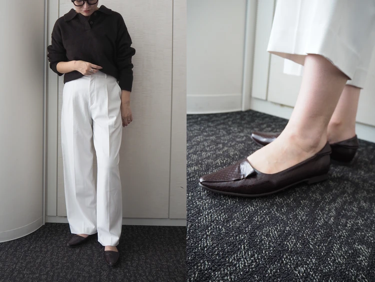 【ワシントン靴店（WASH）】新作の「きれい見えフラットシューズ」をライターが試着レビュー！品よくスパイスが効いたキレイ見えパンプス#BAILA読む試着室