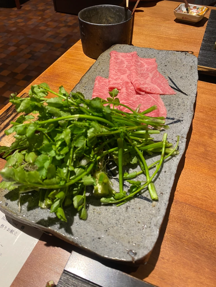 お鍋セット　牛肉とクンレンソウと宍道湖のだし汁