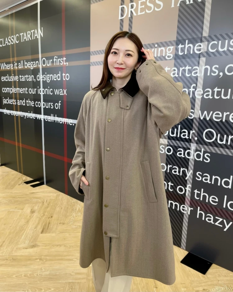 バブアー　ウール素材のロングコート