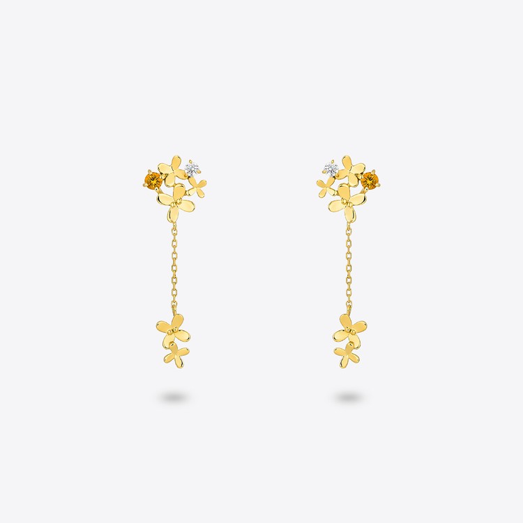SV925(YGc) Pierced Earrings / Citrine / CZ ￥18920