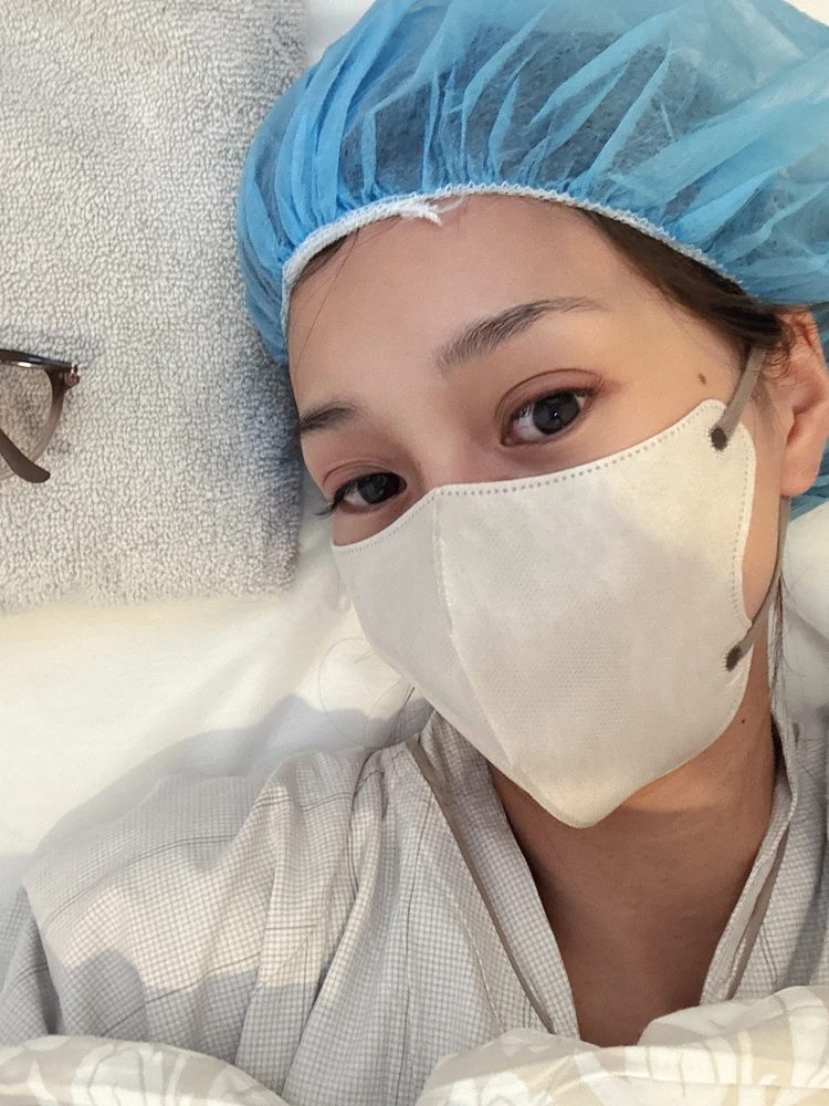 採卵直前の緊張している自分の写真