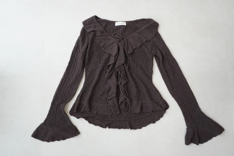 【SNIDEL HOME/スナイデルホーム】クロシェラッフルカーディガン