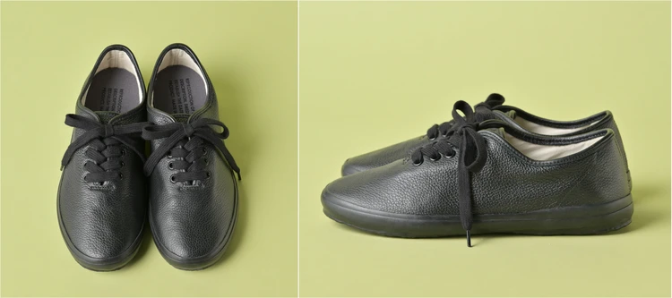 やわらかなレザーで抜群の履き心地！「リプロダクション オブ ファウンド」のレザースニーカー【きれいめ服に似合う黒スニーカー】