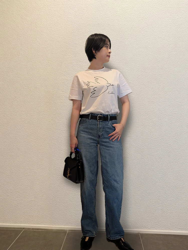 【ユニクロUT】骨格ストレートの綺麗め&着痩せTシャツコーデ_1_1