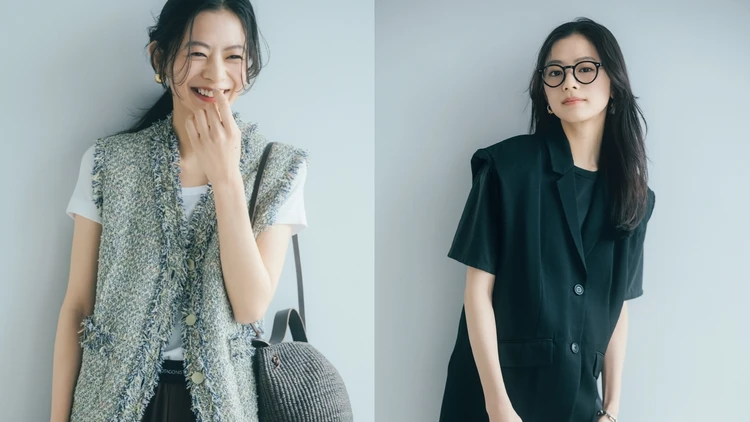 【骨格別・ジレ最適解コーデ】ストレート、ウェーブ、ナチュラルそれぞれの体がきれいに見えるＴシャツとの組み合わせ方