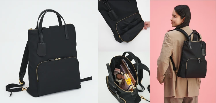 パンプスによく似合う「銀座かねまつ」の2WAYリュック【優秀通勤リュック】