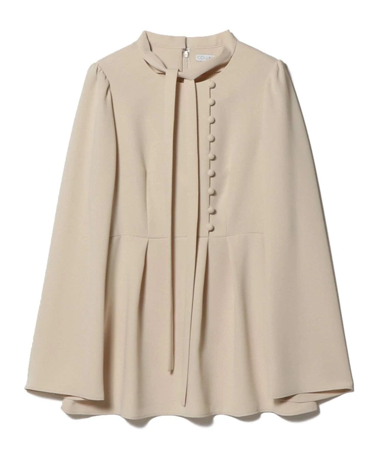 COLUMN（コラム）　サテンペプラムブラウス　ライトピンク