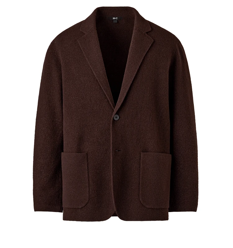 ユニクロ:シーのニットジャケットのブツ画像ブラウン