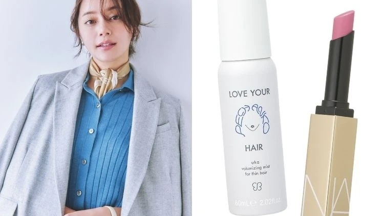 外回りや挨拶デーに最適なヘア＆リップ！ニュアンスたっぷりなまとめ髪とピュアピンクのリップで柔和に