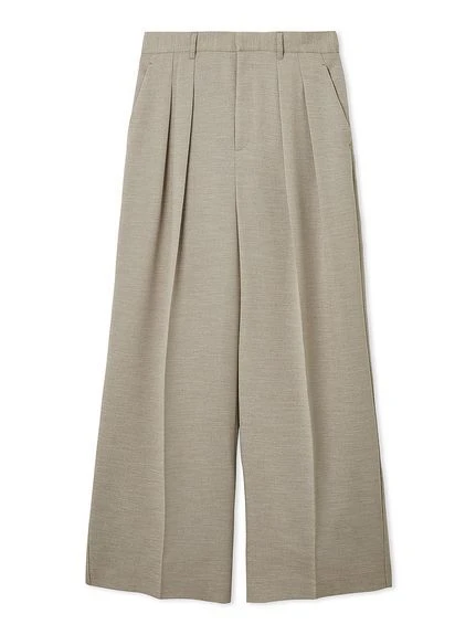 ミラ オーウェン マーベルトデザイン2タックワイドパンツ ベージュ