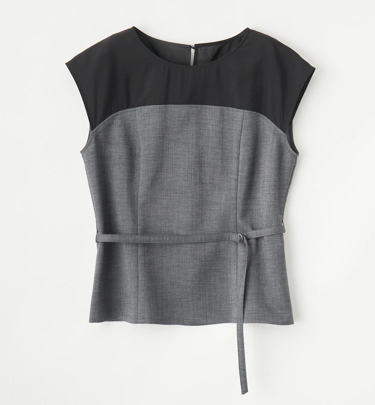 ストラ 【接触冷感・撥水・UVカット】ベルト付きブラウス ¥15400