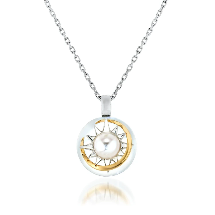 K10YG/SV925/アクリル　パールネックレス￥35200