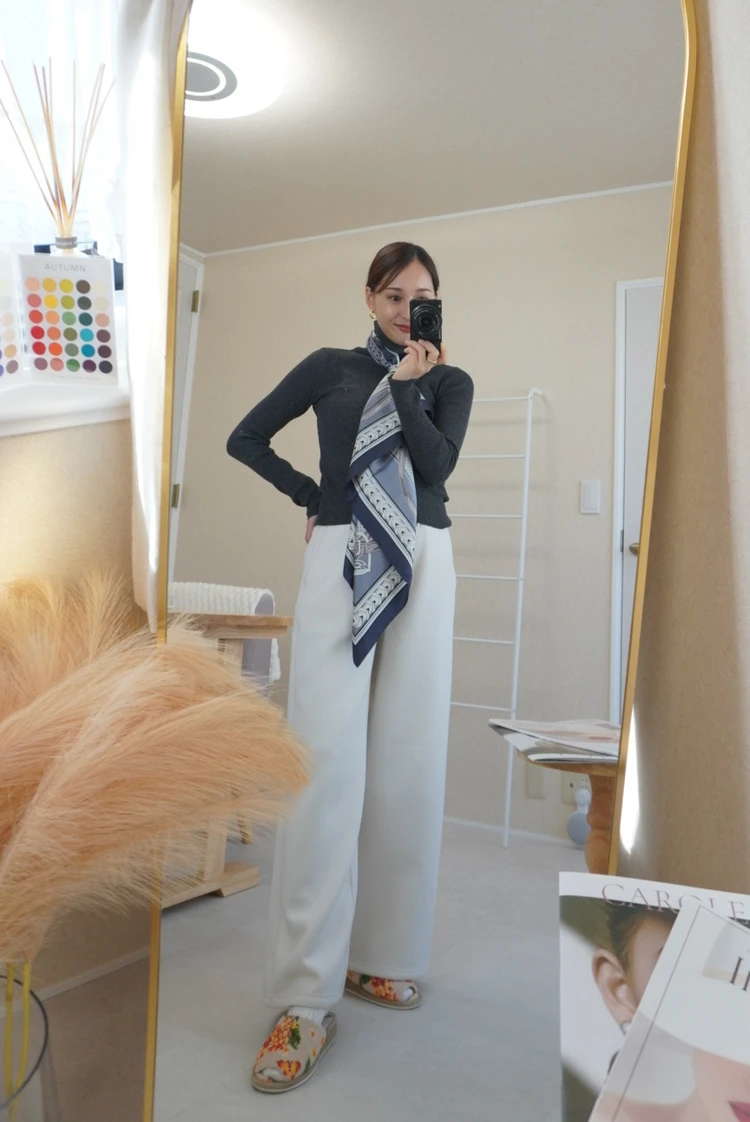 骨格ストレートのマタニティコーデ