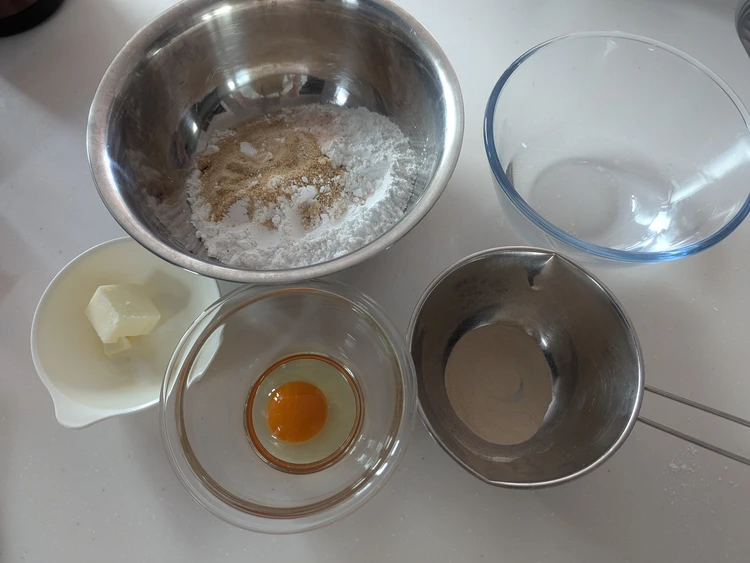 米粉卵パンの材料一覧