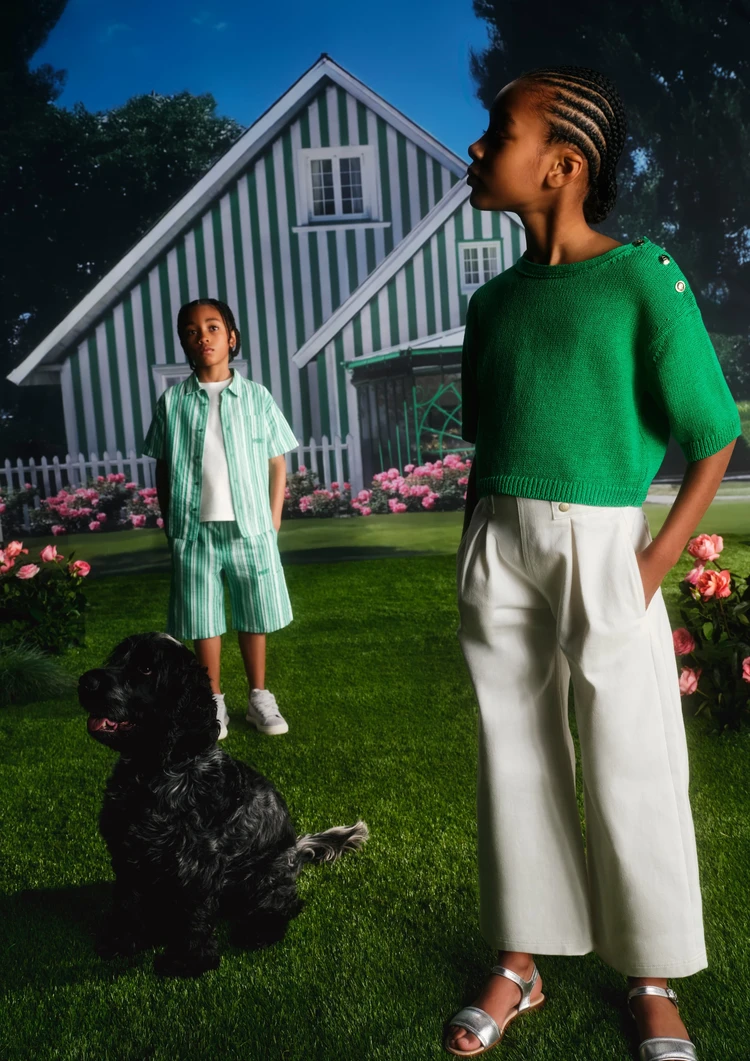 ベビー ディオール　2025年フォール コレクション　グリーンニット