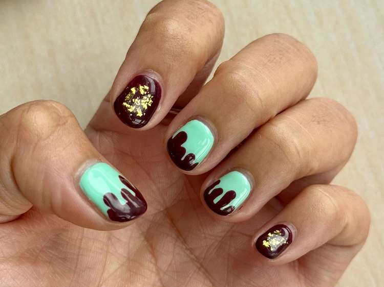 【2025夏ネイル】チョコミン党が涼しげ大人かわいいチョコミントネイルに挑戦♡ _2