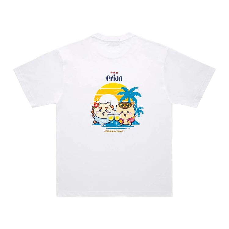 ちいかわ×オリオンビール シーサーのおみやげやさん Tシャツ ホワイト_カンパ～イ裏