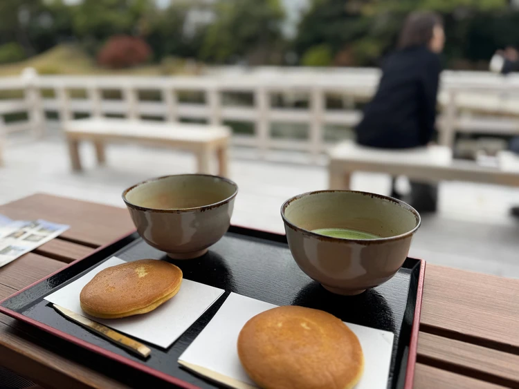 浜離宮恩賜庭園 中島の御茶屋　抹茶　どら焼き　和スイーツ