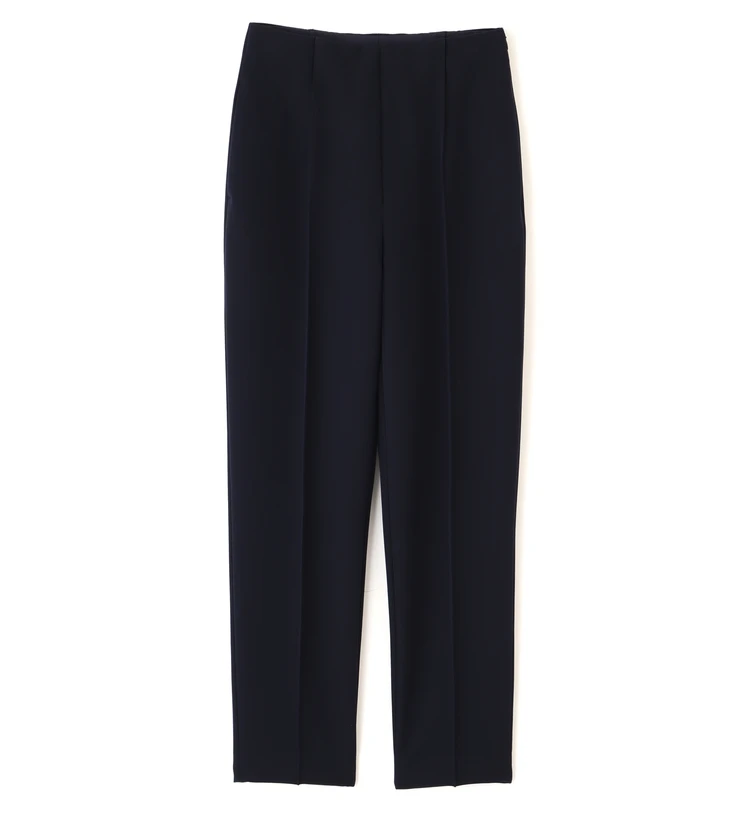 ナチュラルビューティーベーシック フロントボタンペプラムジレ SETUP テーパードパンツ ネイビー