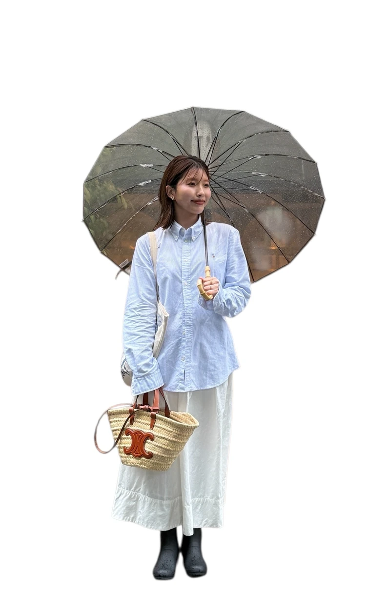 雨の日ファッション、ロングブーツコーデ