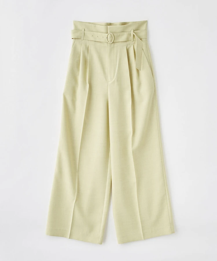 ストラ 折り返しベルトワイドパンツ イエロー